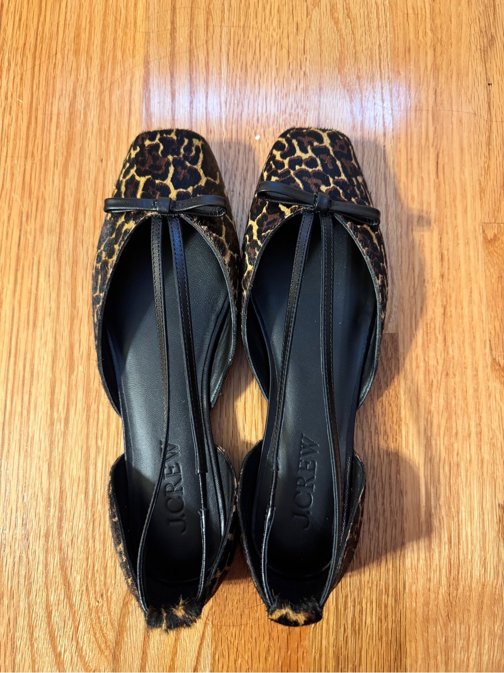 J.Crew Quinn Cutout Ballet Flats in Leopard print Calf hair - Picture 2 of 4